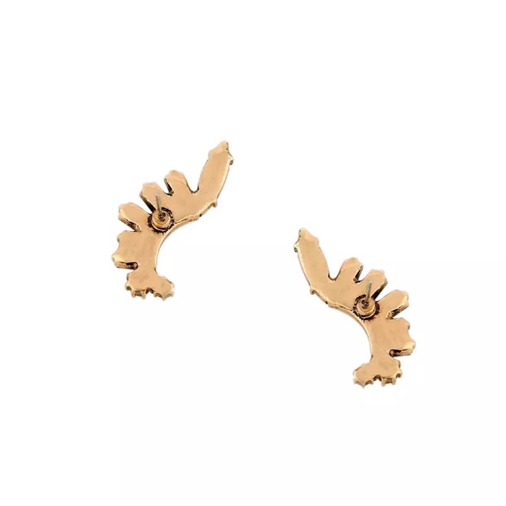 Wing Shaped Crystal Glass Earrings - Picture 6 of 6